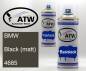 Preview: BMW, Black (matt), 4685: 400ml Sprühdose + 400ml Klarlack - Set, von ATW Autoteile West.